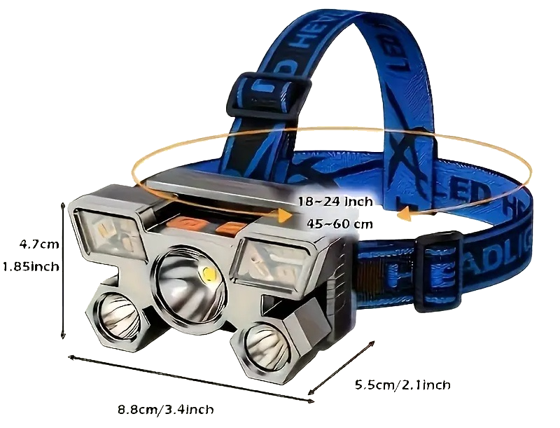 Portable 5LED Outdoor Headlamp